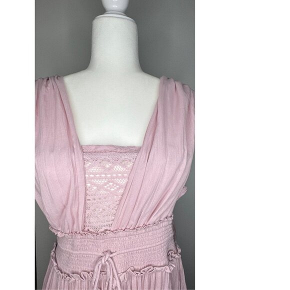 Free People Womens L Santa Maria Feminine Summer Flowy Boho Festival Maxi Dress - Picture 4 of 12